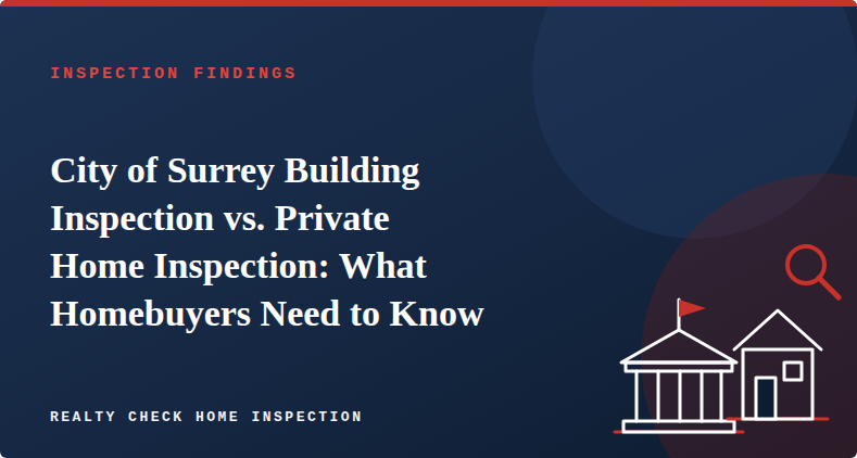 City of Surrey building inspection vs private home inspection featured image - Realty Check Home Inspection